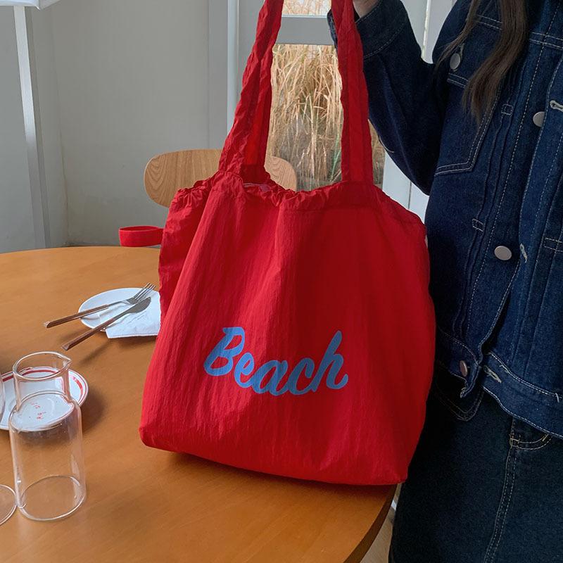 Новая летняя сумка из нейлоновой ткани с завязками, сумка-тоут в стиле ленивой, женская сумка через плечо для поездок на работу, большая вместительная холщовая сумка, модная