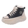 Women's Winter Style Flat Boots Fleece Lined Thickened Warm Cotton Shoes High Top Little White Shoes