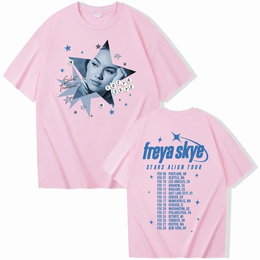 Freya Sky Stiles Print Tshirt Star Track Tour Tour Unisexs Style Singer Accessories Short Sleeve Round Neck Casual Tshirt