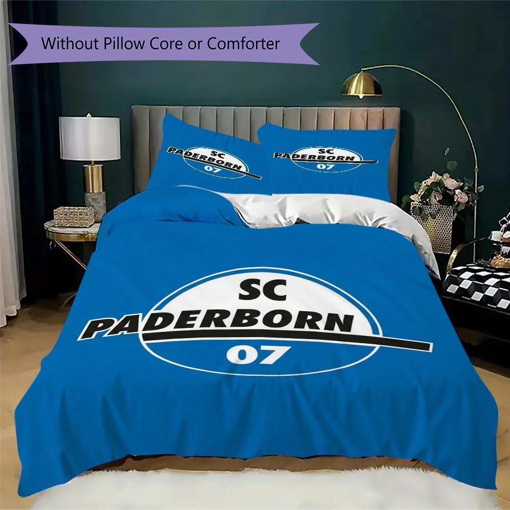 SC Paderborn 07 Pattern Bedding uilt Set uilt Cover Pillowcase Home Decoration Birthday Gift (1 * duvet cover + 2 * pillowcase without core)