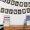 20 Pcs Paper Photo Frames, Kraft Paper Picture Frame Hanging Display Banner With Wooden Clips and String DIY for Wedding Party Classroom Wall Decor