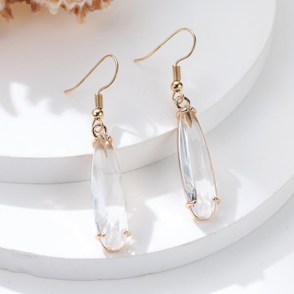 Новые морские синие овальные большие капли воды женские ушные крючки для дня рождения, свадьбы, роскошные креативные украшения