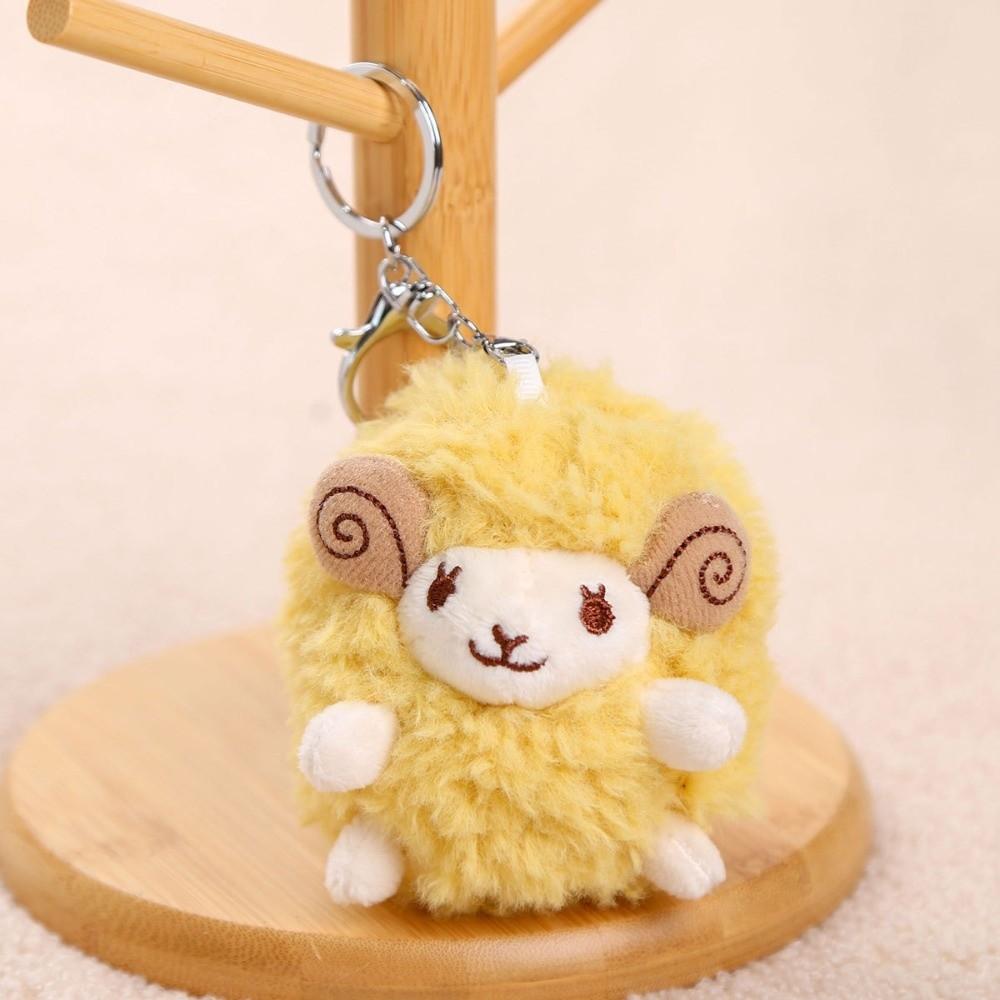 Cartoon Anime Style Lamb Keychain Plush Mini Size Sheep Backpack Charm For Car Decoration