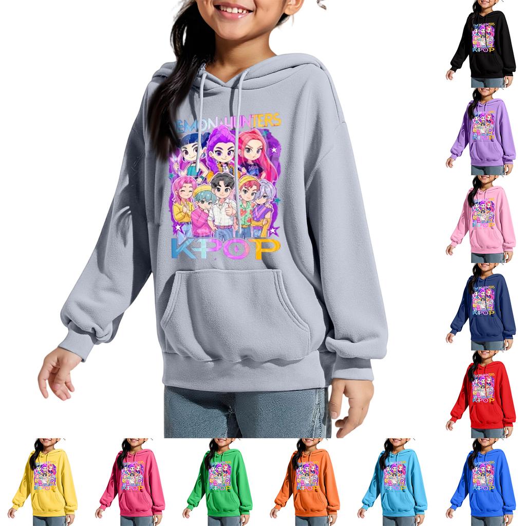 Толстовки для девочек, модные графические, в стиле преппи, с капюшоном