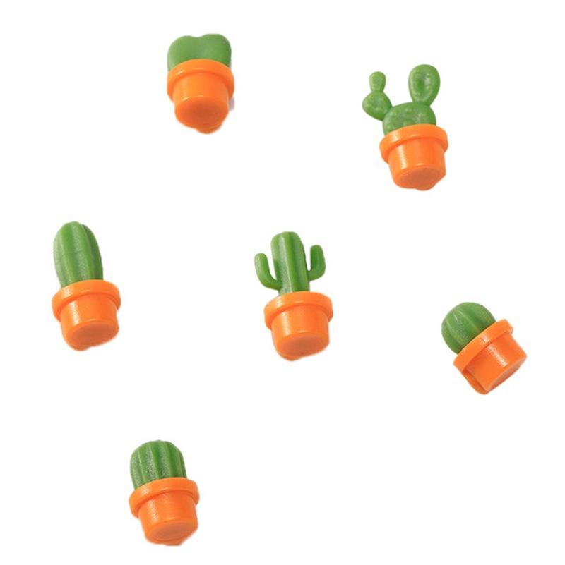 6pcs Cute Succulent Plant Magnet Button Cactus Refrigerator Message Sticker Kitchen Restaurant and