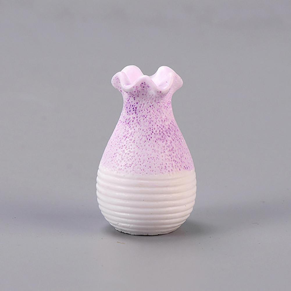 Мини-ваза Модель цветочного горшка Ваза-банка Кукольный домик ручной работы Миниатюрный декор Цветочный горшок Декор Зеленые растительные украшения Ваза-горшок