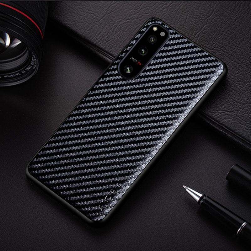 Ударопрочный тонкий чехол из углеродного волокна для Sony Xperia 1 10 5 IV VI III V II ACE 2 III Pro I XZ3 XZ4 Нескользящий чехол для телефона на все тело