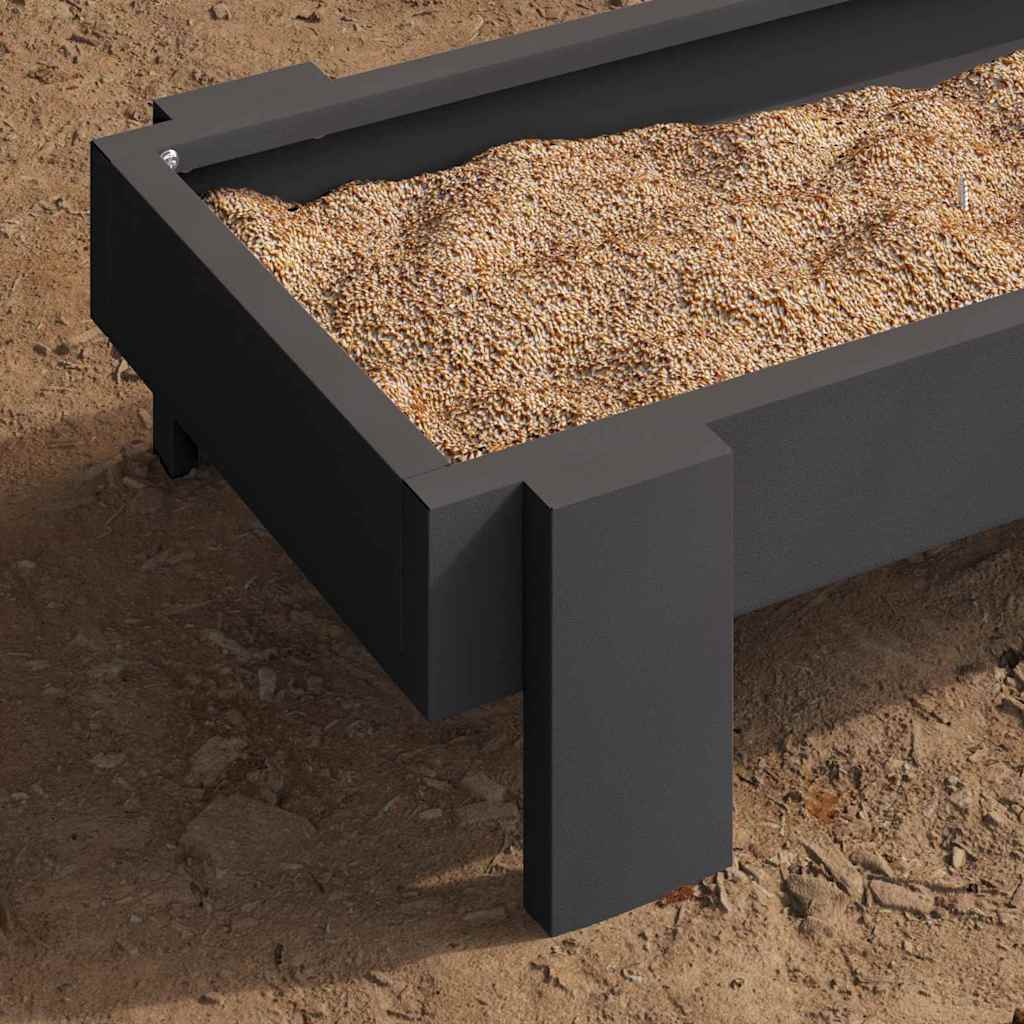 Chicken Feeder Trough Black 80 x 28 x 13.5 cm