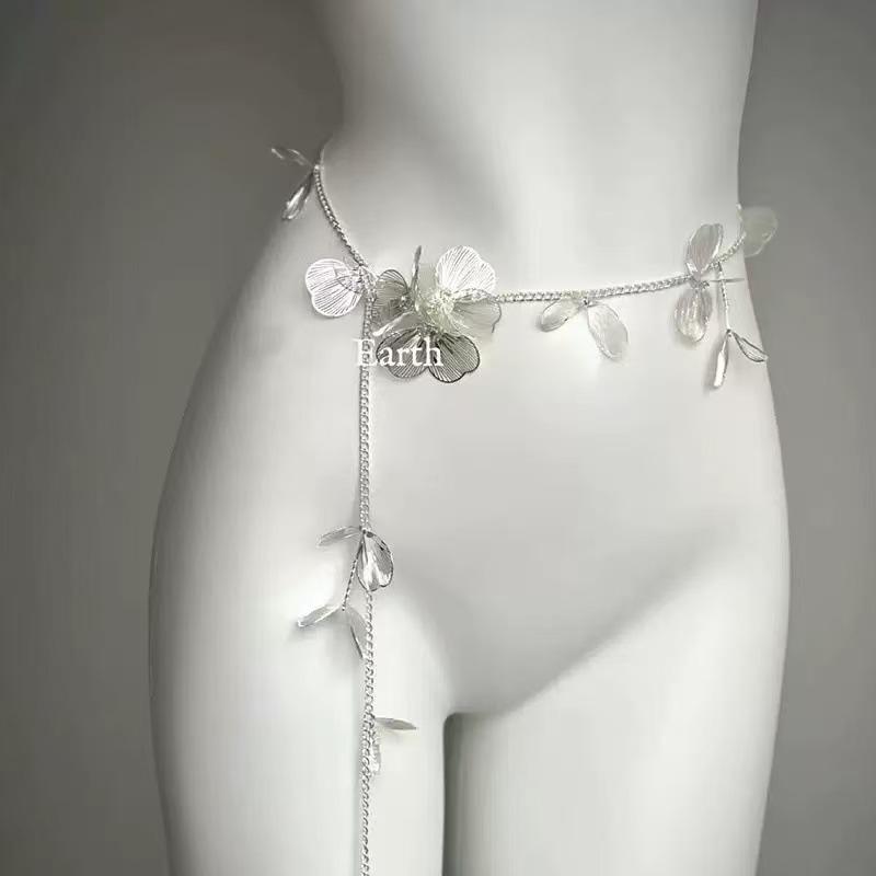 Spiritual flower pearl multi-layer tassel belt, body chain, light luxury and exquisite outer layer belt accessory