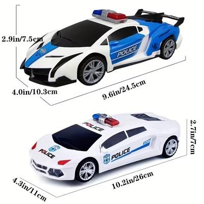 Игрушечная полицейская машина для мальчика, вращающаяся игрушка со светом, музыкой и сиреной, патрульный полицейский игровой автомобиль с открывающимися дверями, рождественский подарок для ребенка