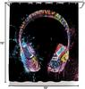 music shower curtain graffiti dj music headphones boy shower curtain 180x 180cm polyester fabric bathroom decoration