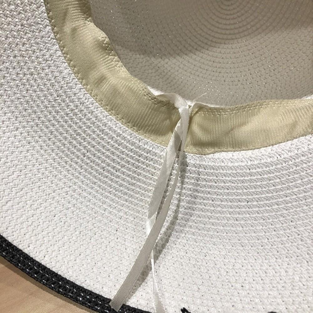 Silk Strap Wide Brim Hat Sun Protection Summer Sun Cap Elegant Beach Bucket Hat Women