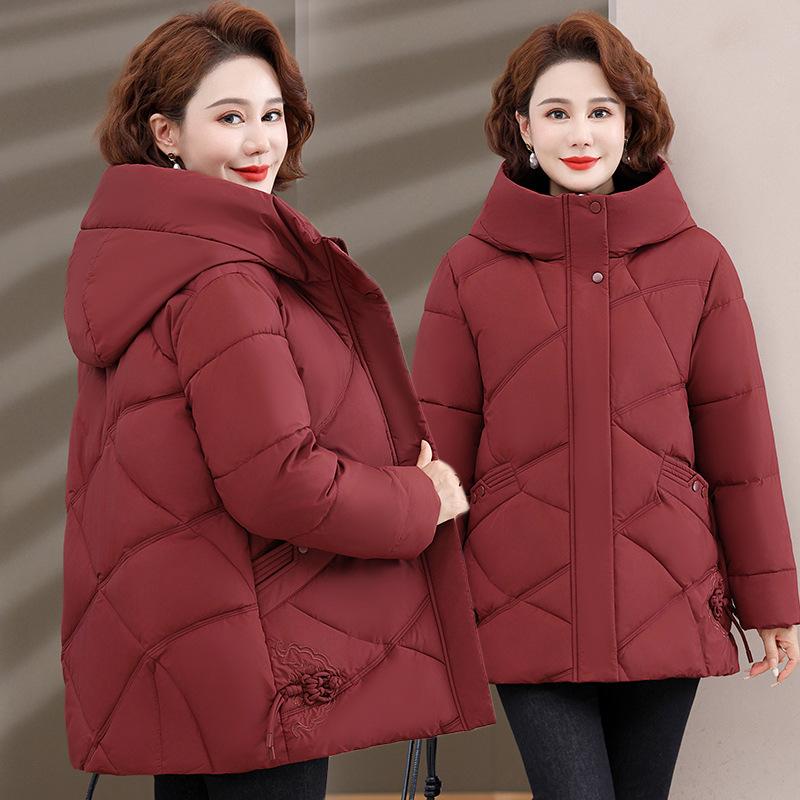 New mother's down cotton clothes in winter, middle-aged and elderly women's clothing, large-size warm and thickened cotton-padded clothes, and j