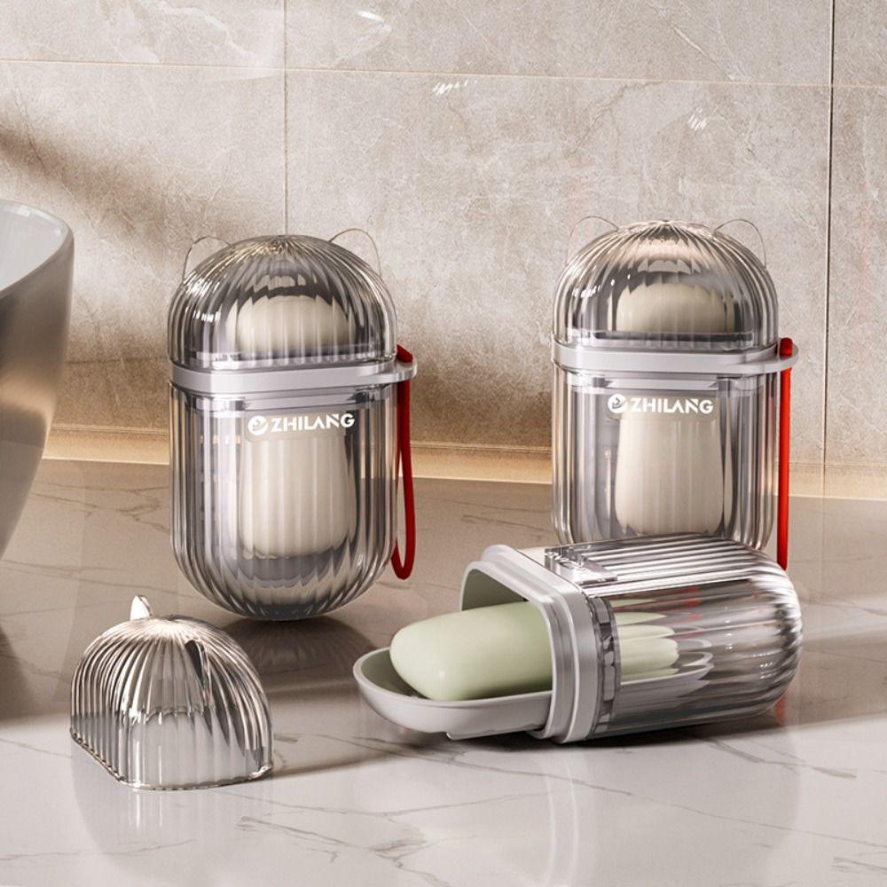 Мыльница для путешествий из ПЭТ, мини-портативная прозрачная наружная мыльная емкость, дренажная, водонепроницаемая, герметичная, для хранения мыла