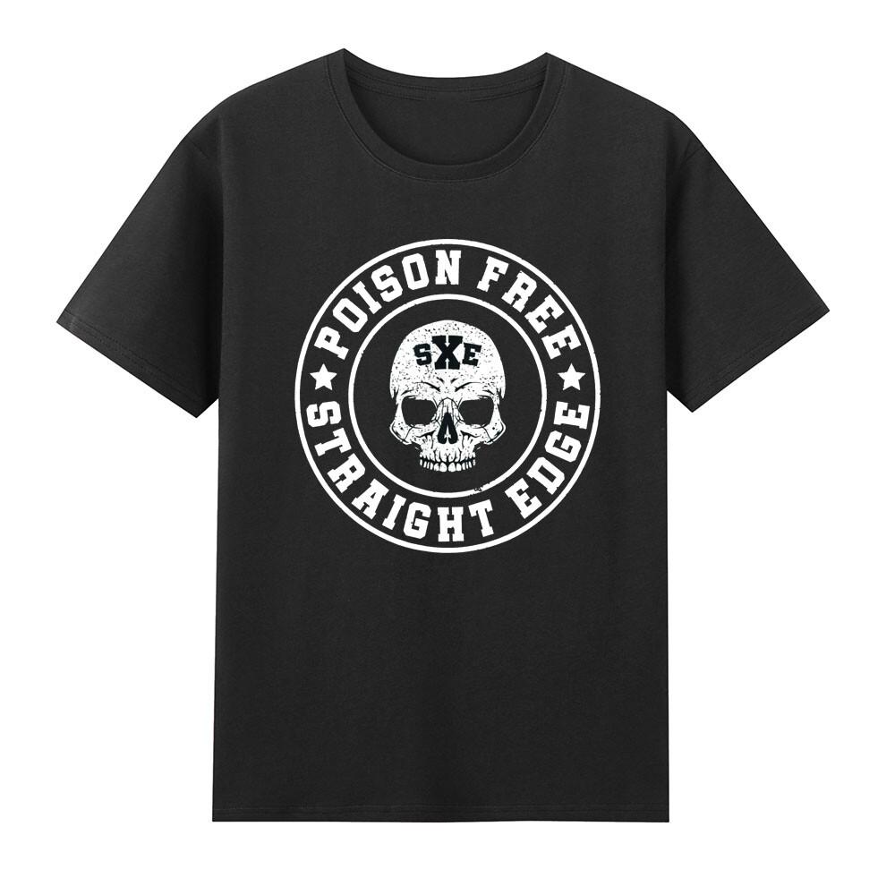 Poison Free Skull Crew Straight Edge Horror Graphi TShirt