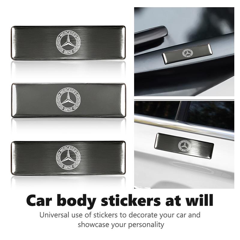 CGRE6 For Benz Aluminum Alloy Car Logo Stickers Auto Body Door Decorative Decals Accessories AMG W213 W124 W108 W126 Exclusive W204