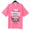 Unisex Oversized Cotton T-Shirt With Bold Letter Print Vintage Washed Loose Fit Casual Tee