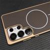 Роскошный Бизнес Магнитный Чехол с Узором под Углеволокно Для Samsung S26 S25 Ultra S24/23 Plus Ударопрочный Мягкий Чехол с Поддержкой Беспроводной Зарядки