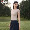 Fila Женская облегающая футболка в рубчик с коротким рукавом, лето 2026