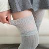 Japanese Lace and Lace Knee High Socks with Vertical Stripes High Tube Bottom Socks Anti Slip Long Tube Socks