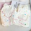 Fashion Simple Star Polka Dot Cloud Cotton Pajamas Women'S Long-Sleeved Trousers Autumn Loungewear Set Real Shot
