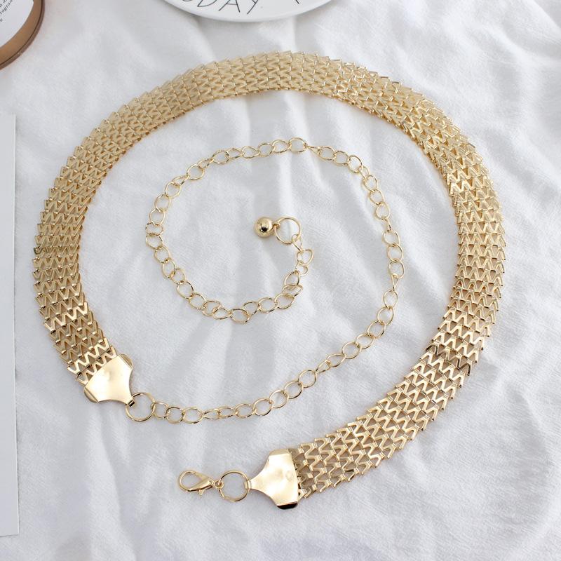 Женская поясная цепочка, декоративное платье, металлическая застежка-крючок, регулируемый ремень, аксессуары, цепочка с подвесными бусинами