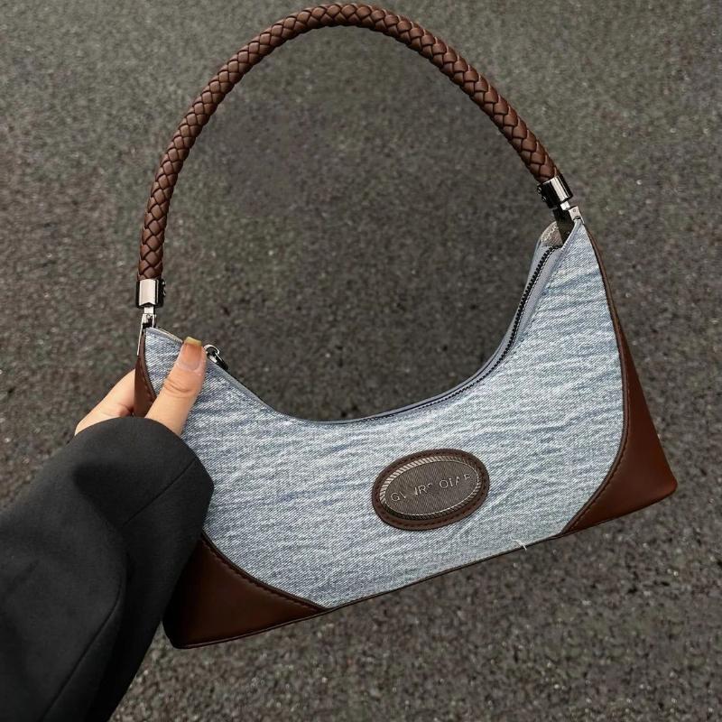 Компактная универсальная высококачественная сумка через подмышку для женщин, модная ретро-сумка, универсальная джинсовая сумка через плечо