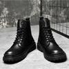 Мода Мода Мужские Ботинки Осень Зима Мужские Ботинки Натуральная Кожа Повседневная Обувь Для Мужчин Ретро Мотоциклетные Ботинки Большой Размер 38-48