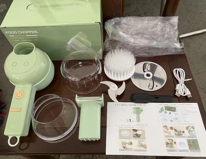 Электрический ручной измельчитель овощей и детского питания второго поколения - Многофункциональная чеснокодавилка и мясорубка