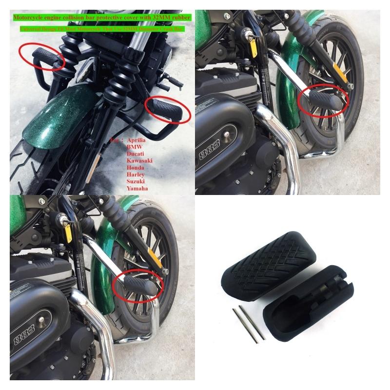Motorcycle engine collision bar protective cover with 32MM rubber suitable for Aprilia Ducati Kawasaki Honda Harley XL883 48