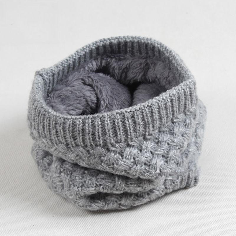 Autumn and Winter Hedging Knitted Bib Warmth for Men and Women All-match Wool Scarf Windproof Plus Velvet Thickening Cervical Collar