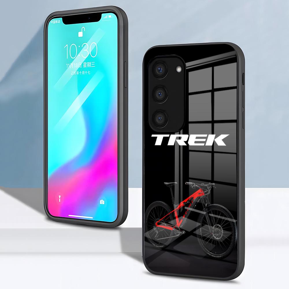 Чехол для телефона T-TrekS для Samsung S26 S25 S24 FE S23 S22 S21 Plus S20 Ultra Note20Ultra Черная стеклянная крышка