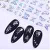 New Gold Silver DIY Nail Decals Holographic Adhesive Nail Stickers 3D Butterfly