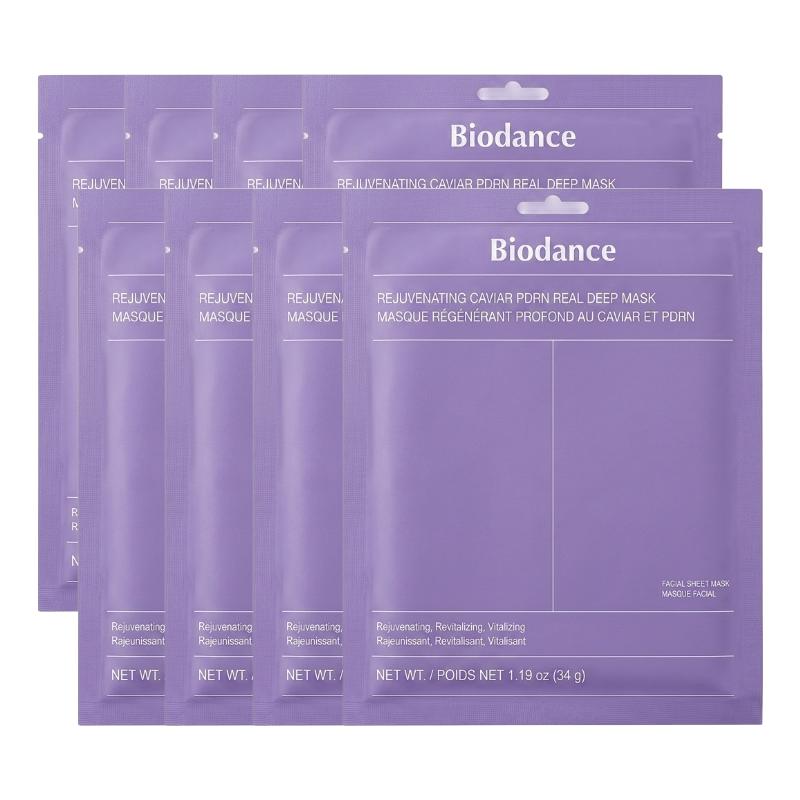 Biodance Омолаживающая маска для лица Rejuvenating Caviar PDRN Real Deep Mask 34 г (4 листа) (3 варианта)