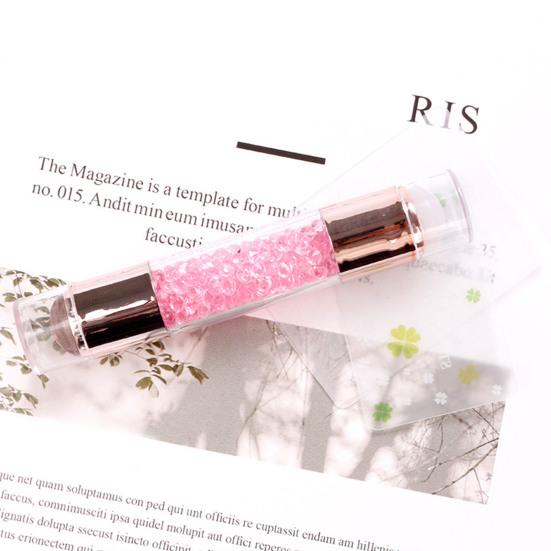 Nail Seal Plate Soft Crystal-clear DIY Painting Silicone Double Head Transparent Manicure Stamp Pen for Nail Salon