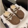 Мягкие шлепанцы Birkenstock на толстой подошве для женской верхней одежды, из бархата для тепла, и одна стелька для увеличения высоты сезонного хлопка