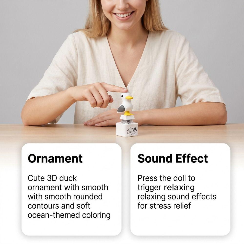 LED Light Seagull Button Keychain Real Sound Clicker Sensory Toy For Kids Adults Gift