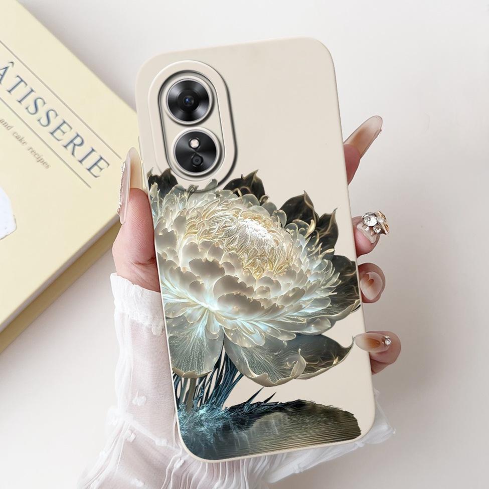 Чехол для Oppo A17 CPH2477 Силиконовый Милый Кот Модный Бабочка Цветок Любовь Расписной Чехол для Телефона Для A17 Oppo A 17 Задняя Крышка Бампер