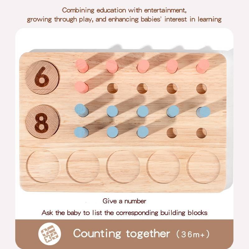 Learning Wooden Mathematics Number Matching Arithmetic Board Children Toy Puzzle