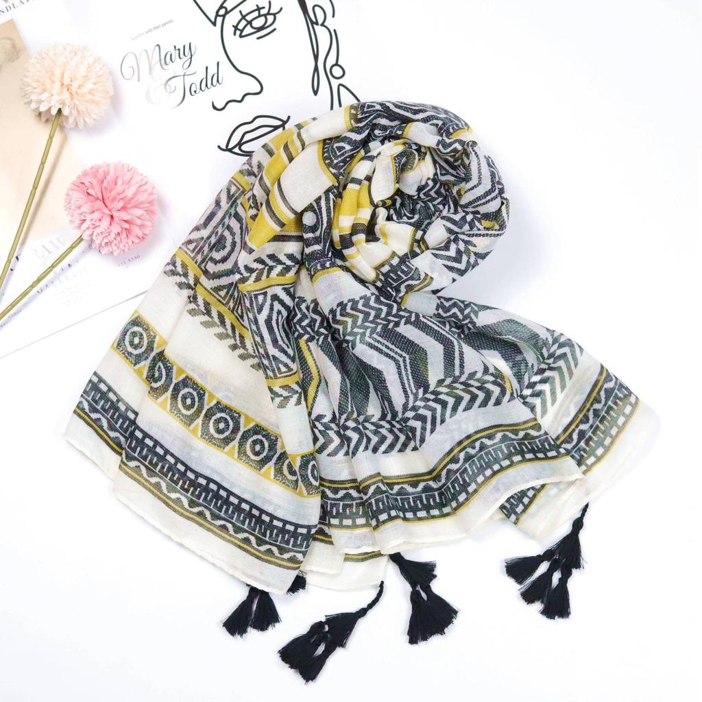 2024 Spring And Autumn Winter New Cotton And Hemp Long Thin Scarf Travel Versatile Sunscreen Warm Shawl For Women