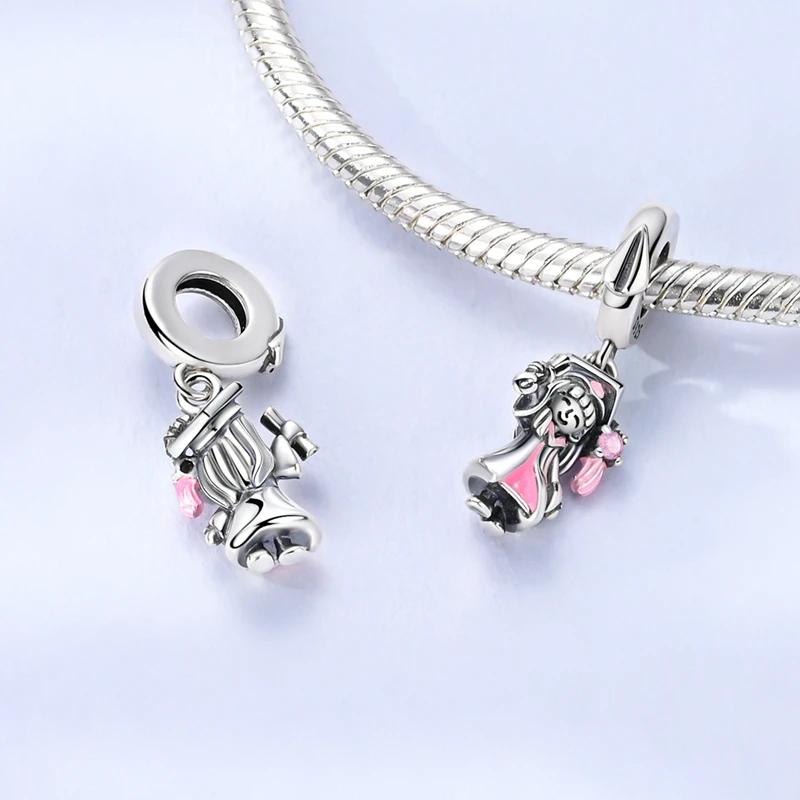 Медные Шармы Академическая Шапочка Выпускника Подвеска из Бусин Подходит для Оригинального Браслета DIY Бусина Подарок на Церемонию Выпускного