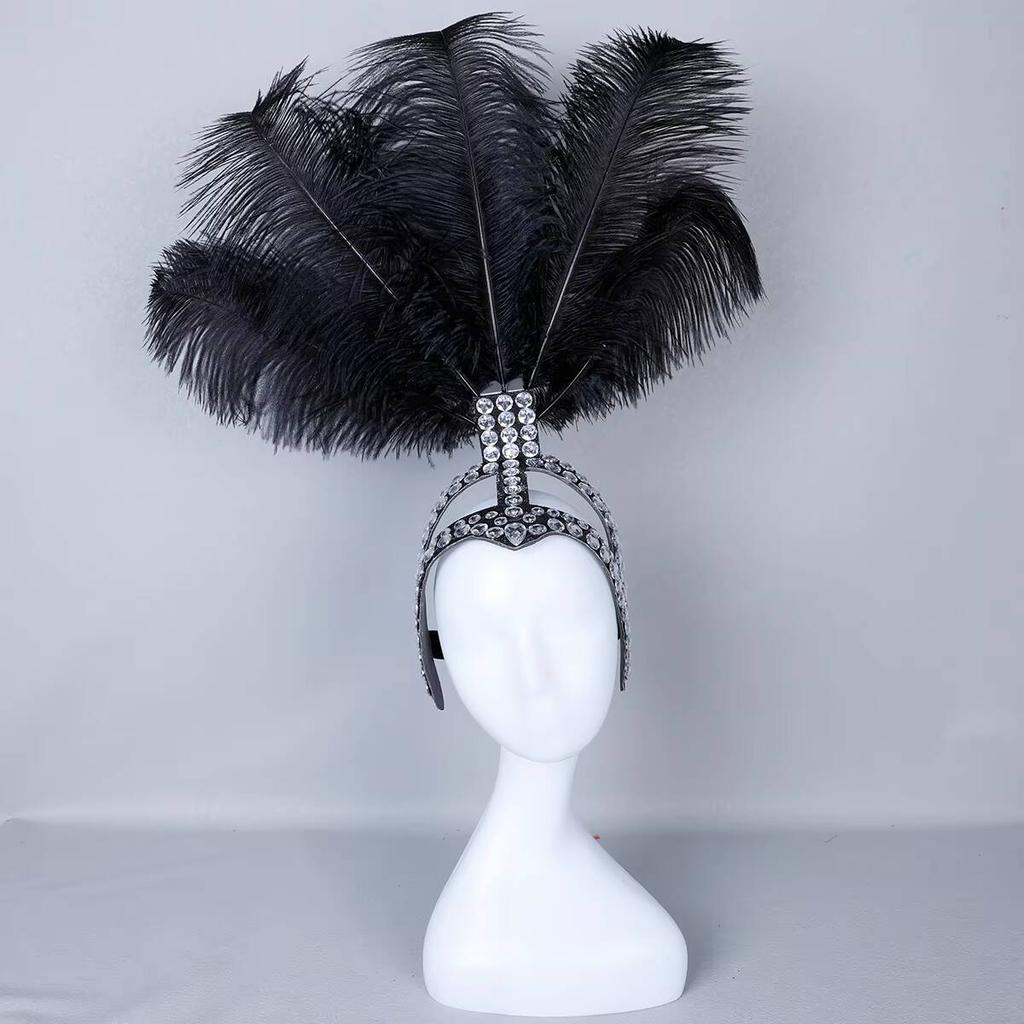 Elastic Feather Halloween Costume Cosplay Soft Unisex Headband Natural Luxury Headpiece Customizable Comfortable Wedding Parties