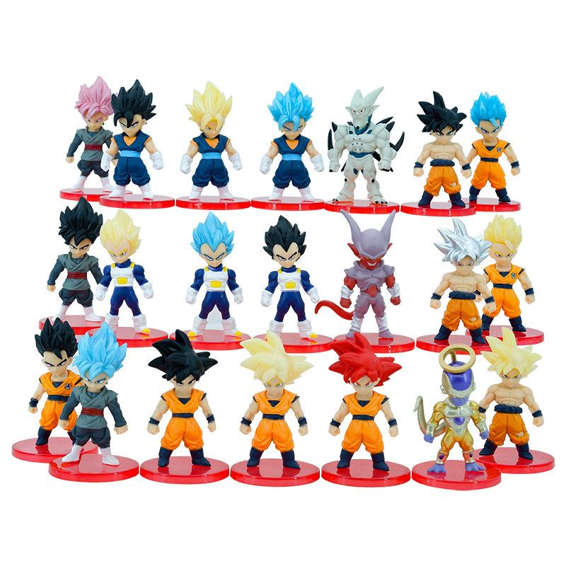 Игрушки Модель 21 шт./лот Dragon Ball Мини-фигурка Супер Сайян Гоку Веджета Фигурки Действия DBZ Куклы Подарки