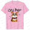 Kawaii Corgi Potter T-Shirt for Women Clothing Fashion Corgi Dog Lovers Cute Graphic Tees Short Sleeve Shirt Femme Streetwear