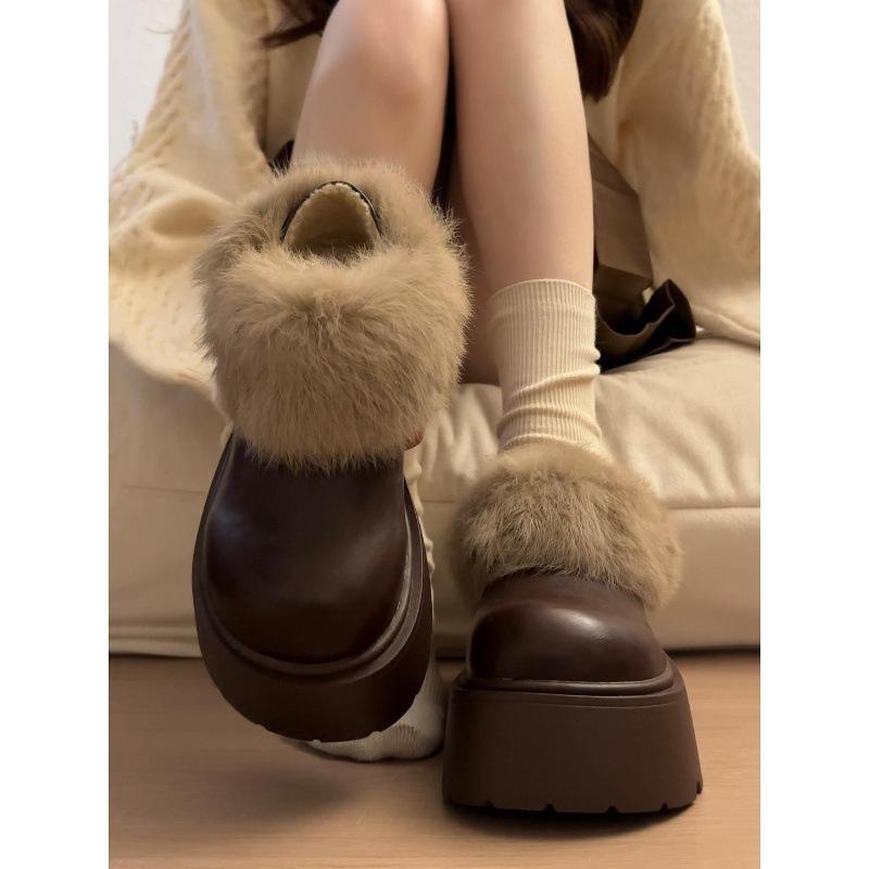 Утепленные Birkenstocks на толстой подошве, из бархата и теплой кожи, пушистые хлопковые туфли для ношения двумя способами и зимние снегоступы.