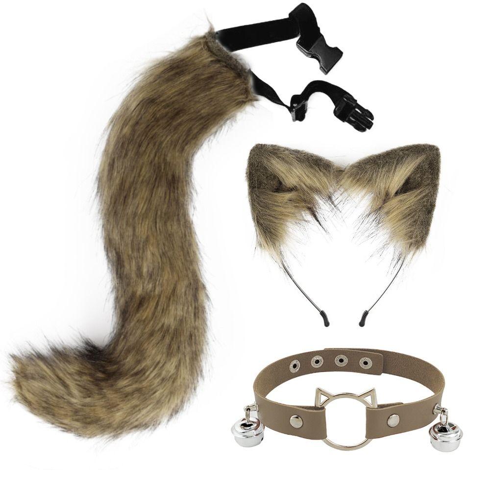 1 set Cat Tail Halloween Animal Cosplay Props Necklace Animal Cosplay Props Cosplay