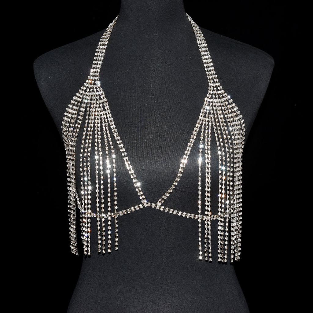 Boho Crystal Body Chains Jewelry Sparkly Rhinestone Bikini Cover up Beach Dress Waist Chain Women Body Jewelry Accessories