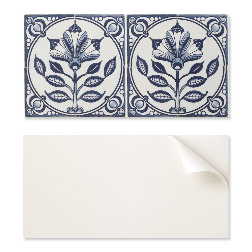 Vinyl Panel With A Motif For Easy Wall Transformation 100x50 cm Floral Pattern On Tile