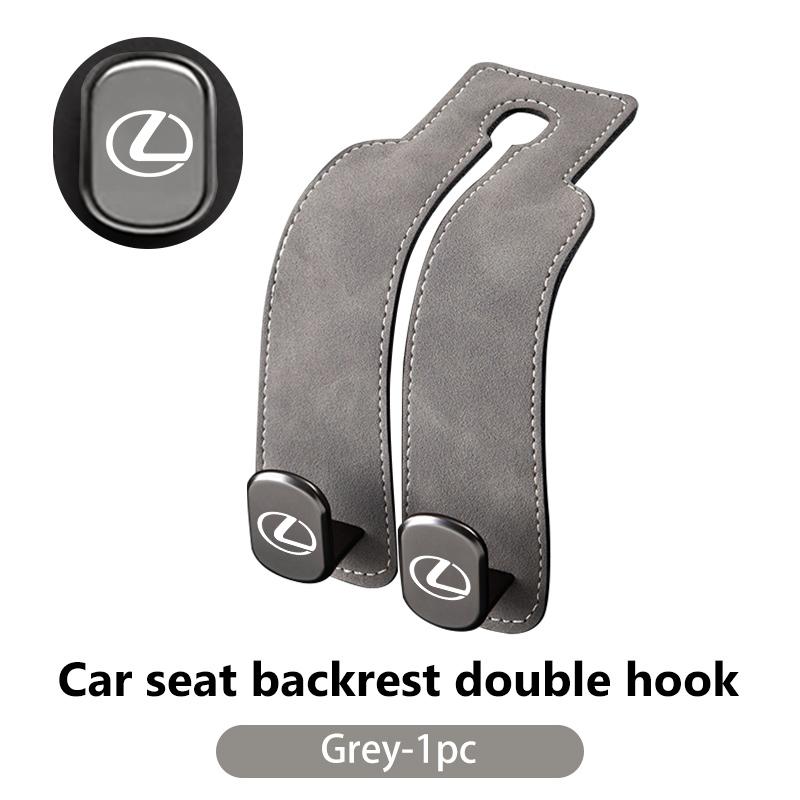 GEFF2 2 in 1 Car Headrest Hook Suede Rear Seat Hanging Dual Hook Alloy Hook Storage Hanger For Lexus CT ES GS NX IS250 RX350 IS200