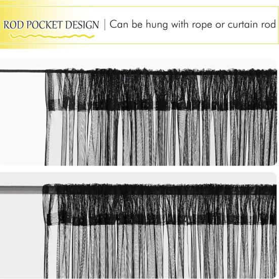 Наружная вуалевая сетчатая штора, прозрачная штора, москитная сетка, панель для защиты от посторонних глаз с карманом для штанги для патио, веранды, террасы, перголы